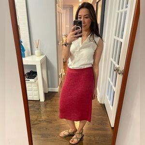 Peruvian Connection Lucana Ribbed Knit Midi Skirt